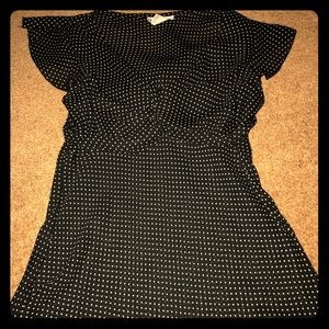 Retro polka dot very cute & sexy silk shirt! Love!